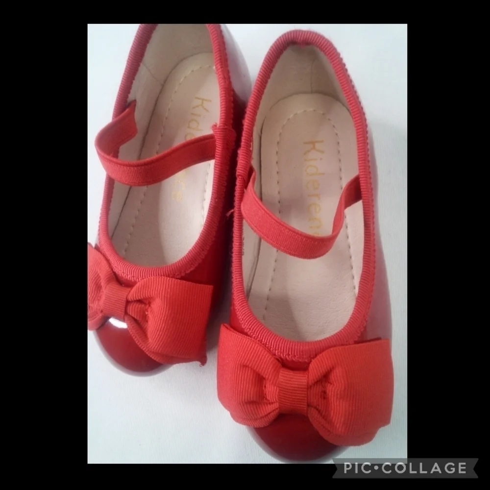 Red patent leather baby shoes